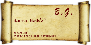 Barna Gedő névjegykártya